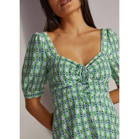 💕FAVORITE DAUGHTER💕 Vineyard Maxi Dress ~ Retro Mosaic Green Print 2 NWT - Picture 6 of 16